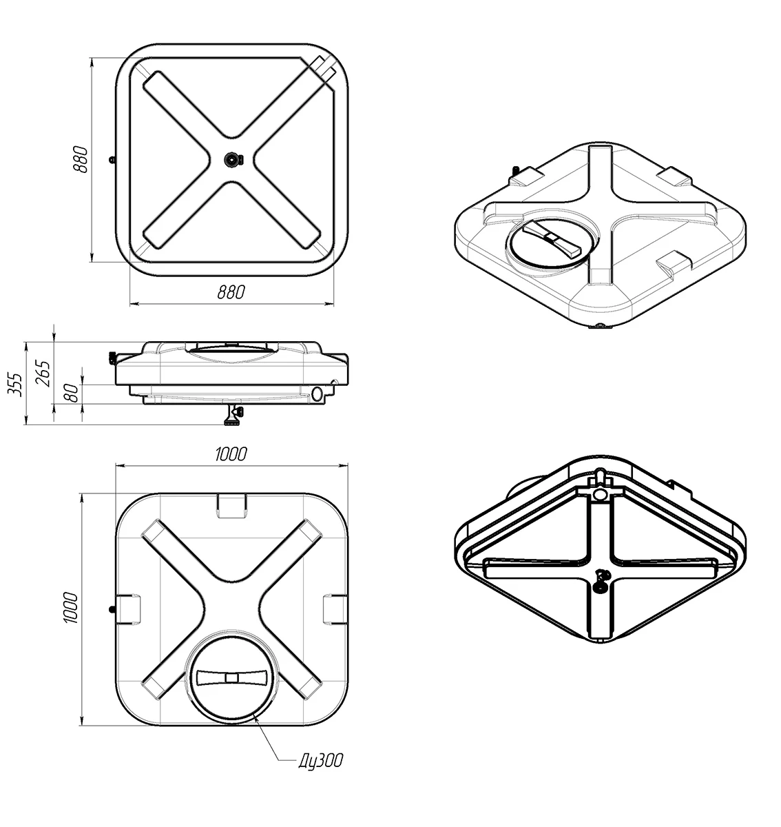 Бак для душа 150 литров с лейкой 