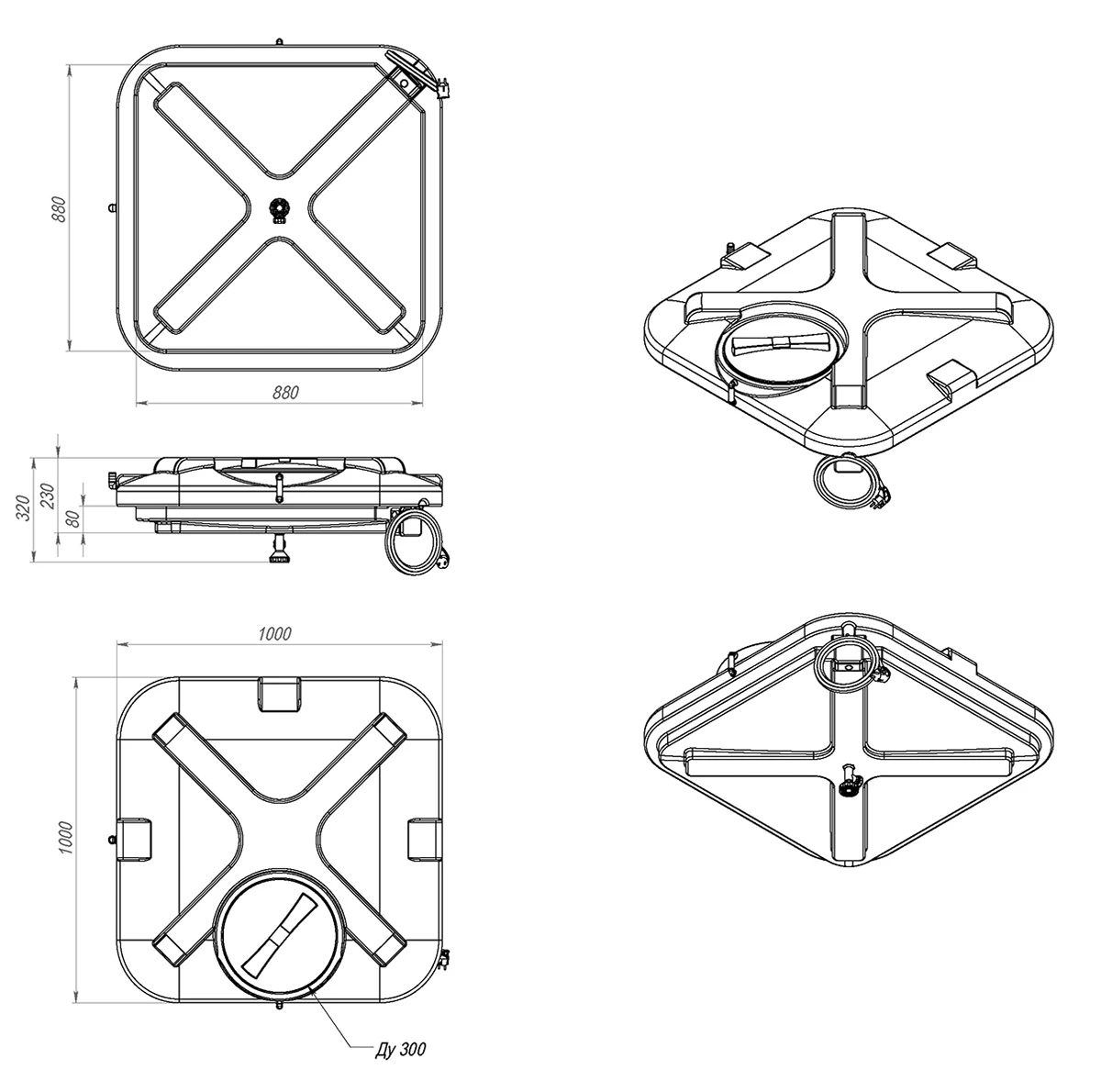 Бак для душа 110 литров с подогревом и лейкой