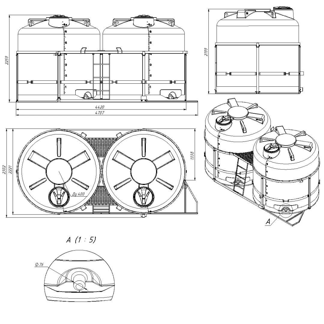 Кассета 13м³ TRF (ПОЛНЫЙ слив) 