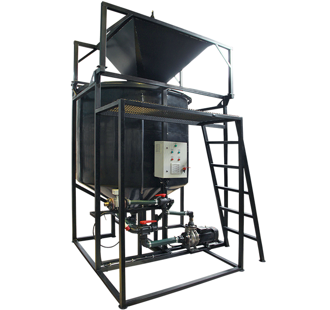 Стационарный растворный узел с механическим миксером CON-5000 и миксером 300 л. 