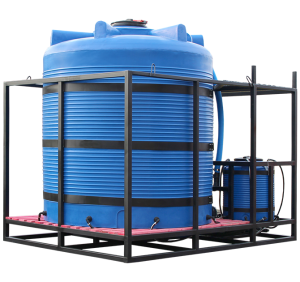 Стационарный растворный узел 10 кубм с миксером 300 л и пластиковой химстойкой мотопомпой